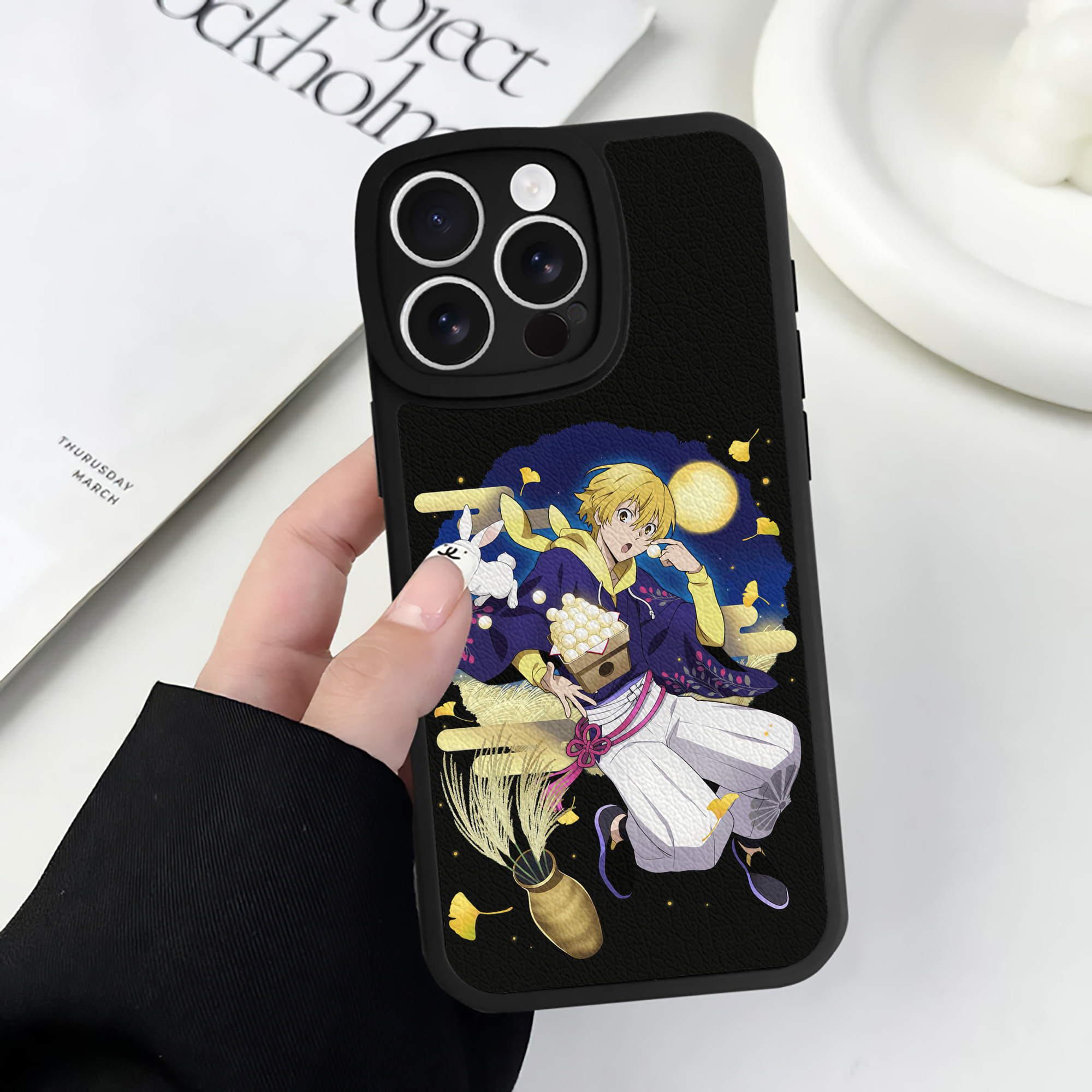 （画像用） 文豪ストレイドッグス Bungo Stray Dogs 【iPhone 16シリーズ対応】シリコンスマホケース（レザー調） 材質：シリコン